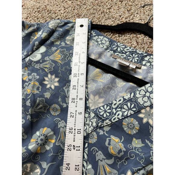 Anthropologie Isabella Bird Floral Retro Kimono Midi Dress, 100% Silk, Blue, 4 - Picture 7 of 11